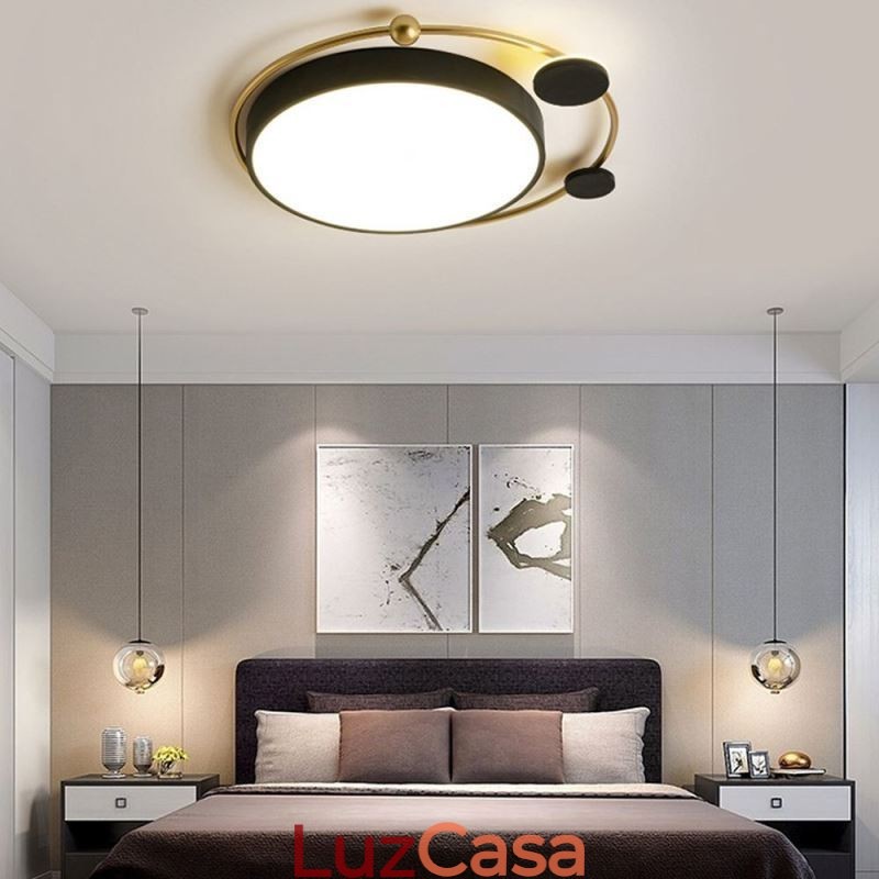 Luminária de teto contemporânea embutida em acrílico circular
