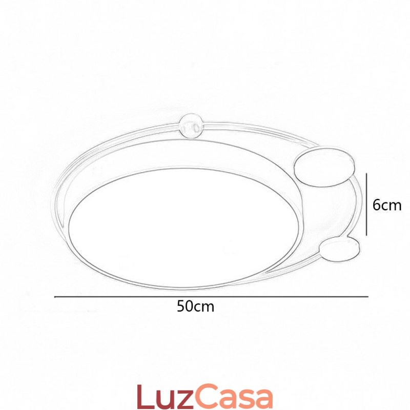 Luminária de teto contemporânea embutida em acrílico circular