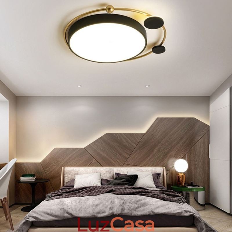 Luminária de teto contemporânea embutida em acrílico circular