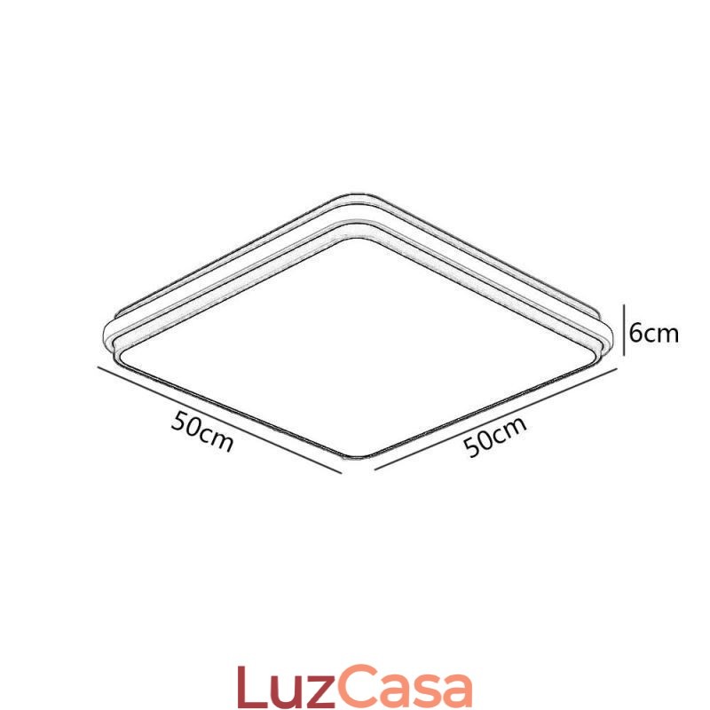 Luminária de teto quadrada minimalista embutida, iluminação acrílica moderna