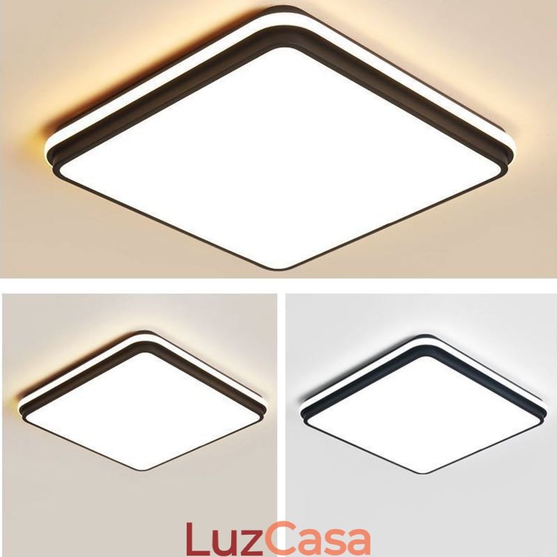 Luminária de teto quadrada minimalista embutida, iluminação acrílica moderna