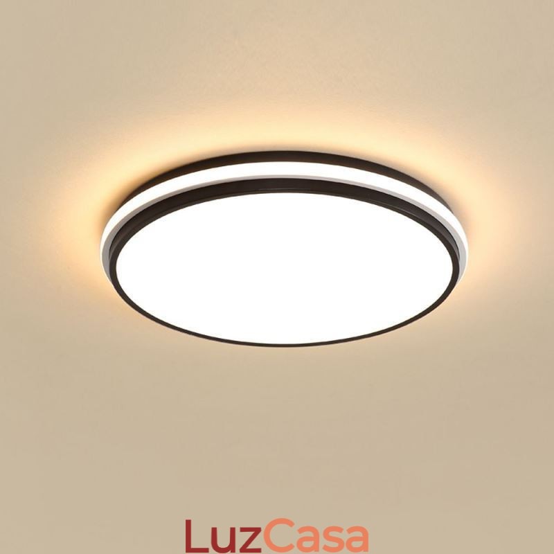 Luminária de teto circular minimalista embutida, iluminação acrílica moderna