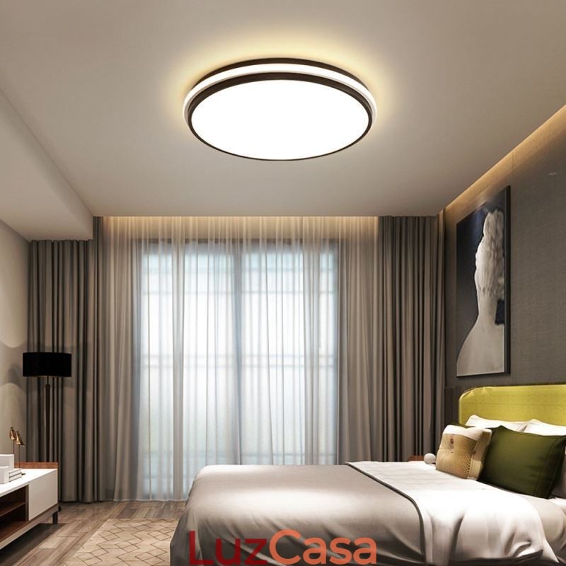 Luminária de teto circular minimalista embutida, iluminação acrílica moderna
