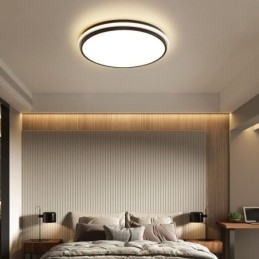 Luminária de teto circular minimalista embutida, iluminação acrílica moderna