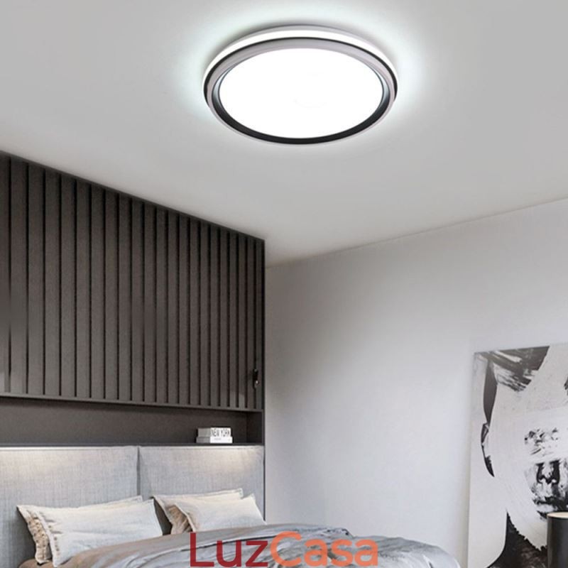 Luminária de teto circular minimalista embutida, iluminação acrílica moderna