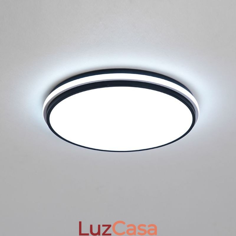 Luminária de teto circular minimalista embutida, iluminação acrílica moderna