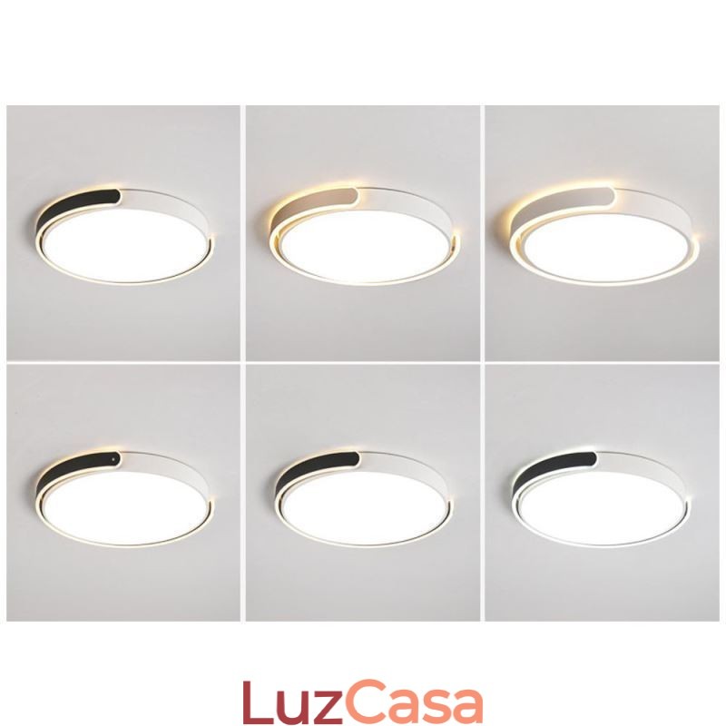 Luminária de teto redonda de acrílico embutida
