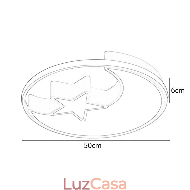 Luminária de teto embutida Moon & Star