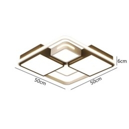 Luminária de teto moderna embutida em acrílico quadrado preto e branco