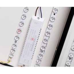 Luminária de teto moderna embutida em acrílico quadrado preto e branco