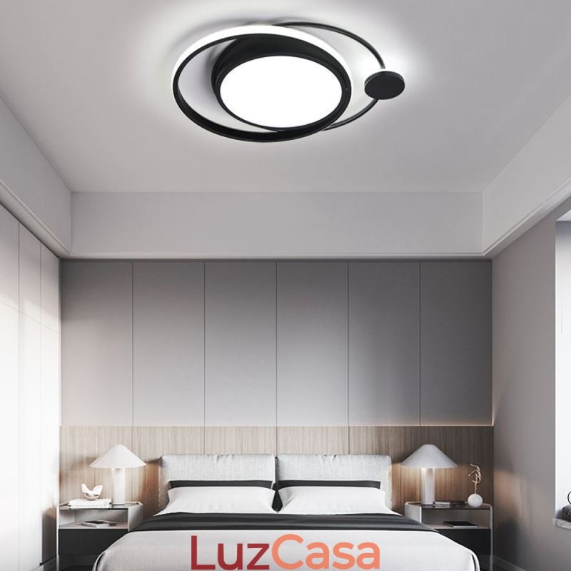 Luminária de teto circular contemporânea embutida