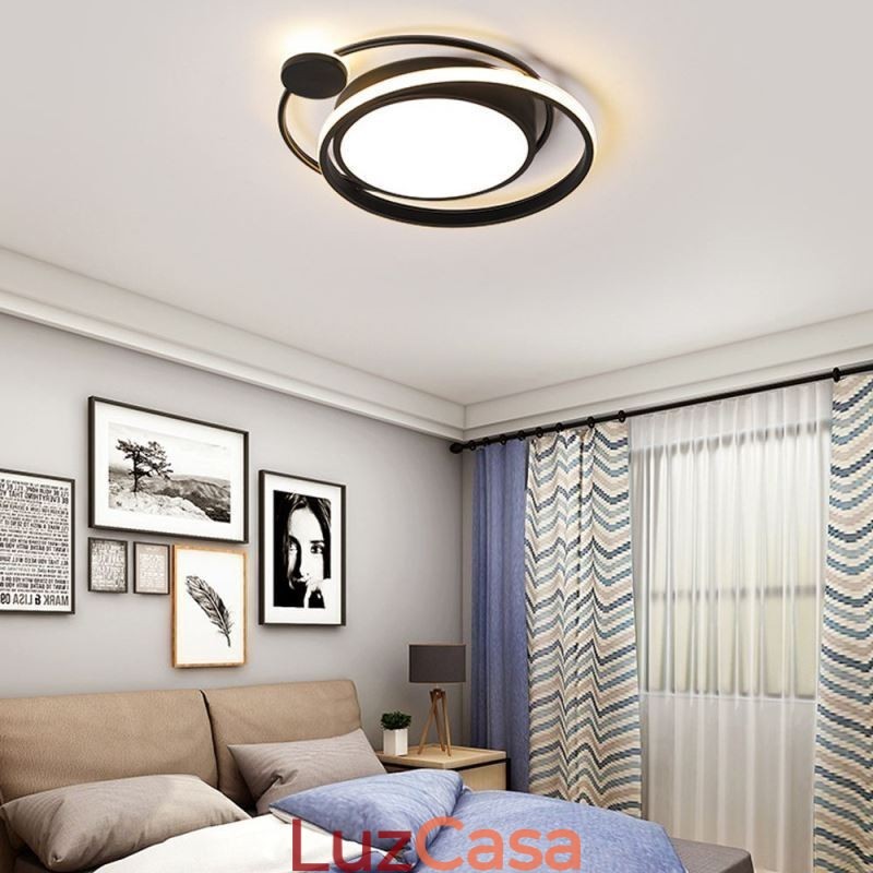 Luminária de teto circular contemporânea embutida