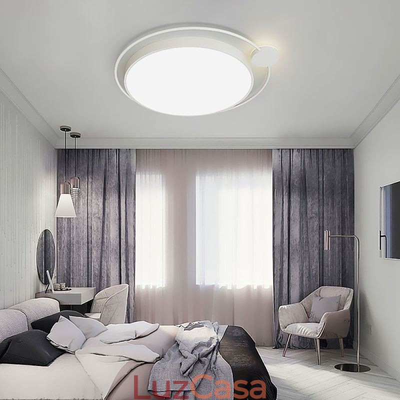 Luminária de teto acrílica redonda de estilo simples com montagem embutida