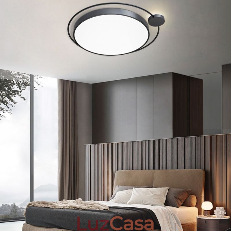 Luminária de teto acrílica redonda de estilo simples com montagem embutida
