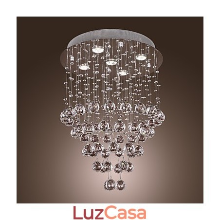 Lustre de Cristal com 5 luzes Design (Cristal K9)