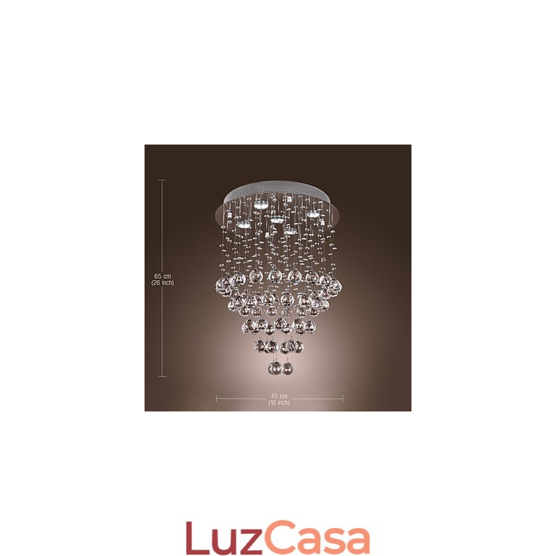 Lustre de Cristal com 5 luzes Design (Cristal K9)