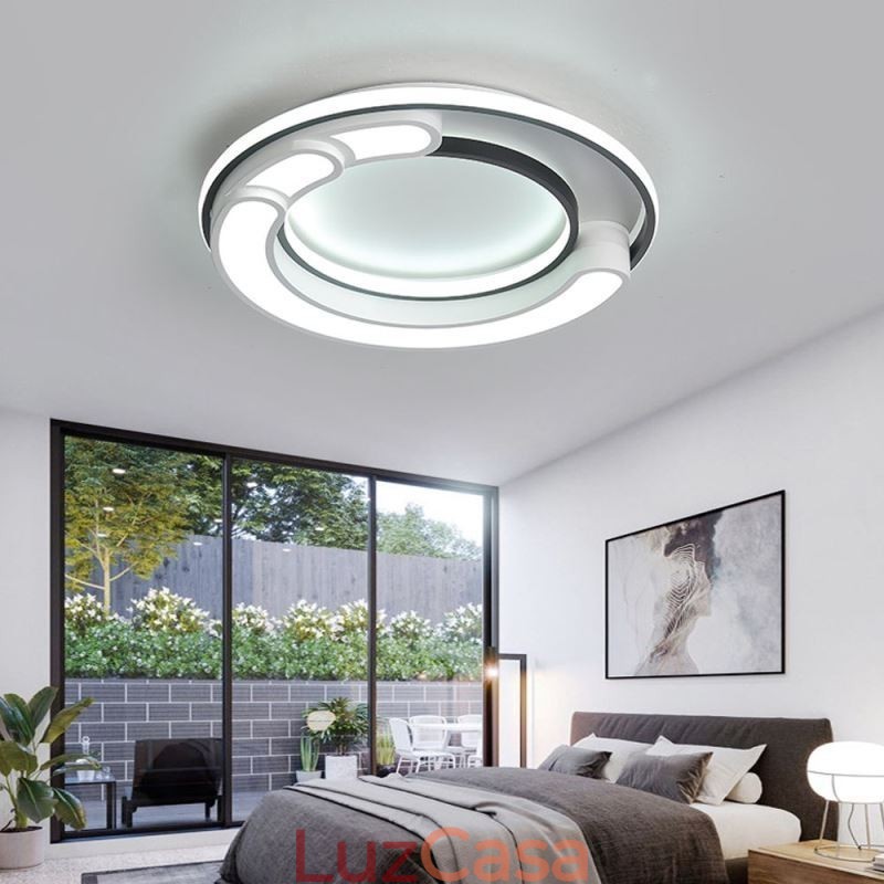 Luminária circular embutida para teto em acrílico