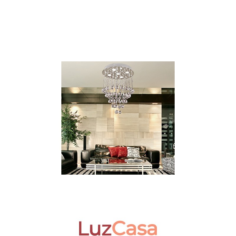 Lustre de Cristal com 5 luzes Design (Cristal K9)