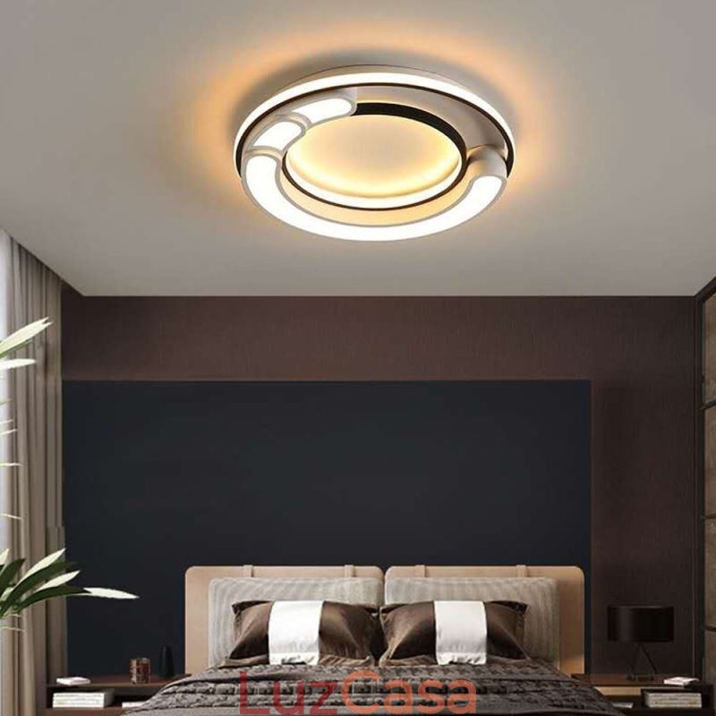 Luminária circular embutida para teto em acrílico