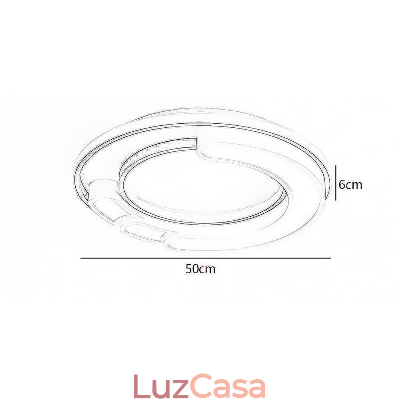 Luminária circular embutida para teto em acrílico