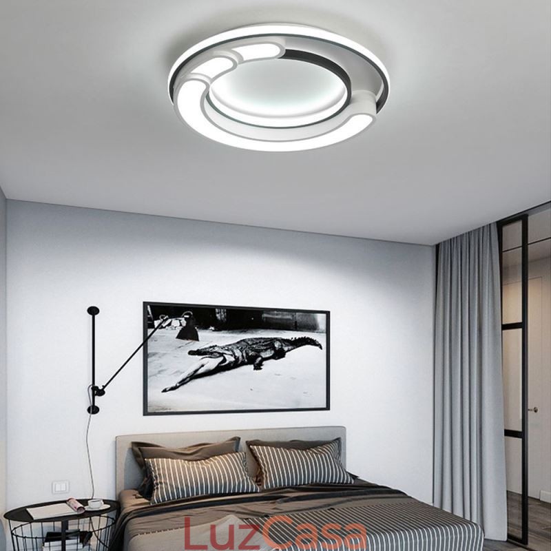 Luminária circular embutida para teto em acrílico