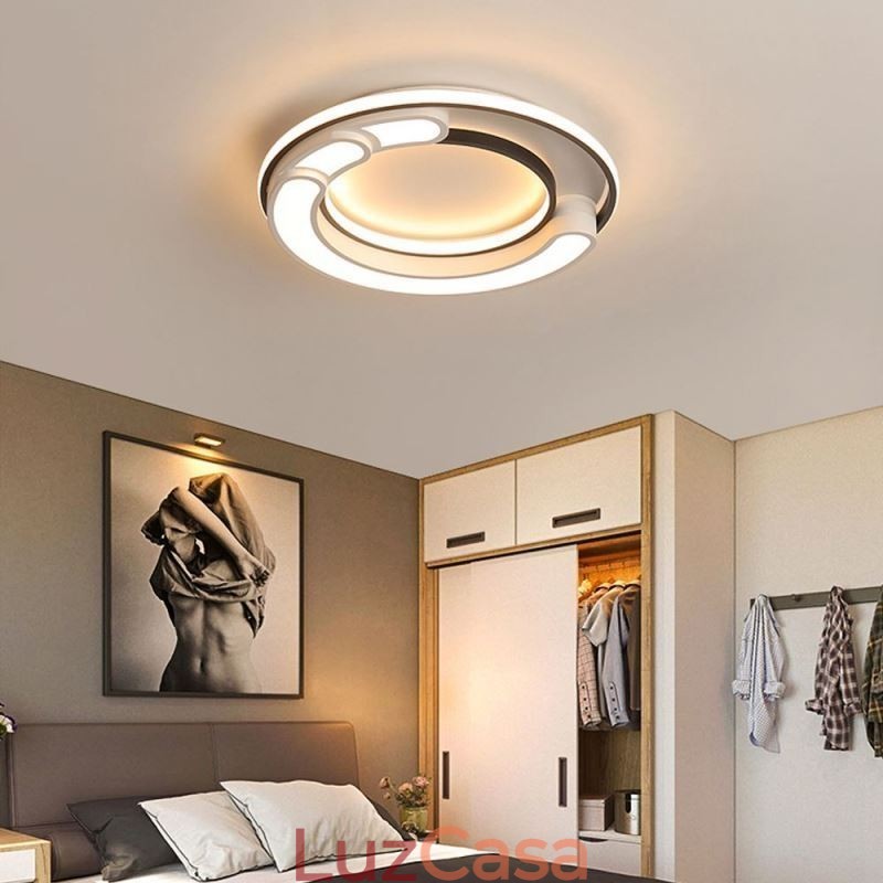 Luminária circular embutida para teto em acrílico