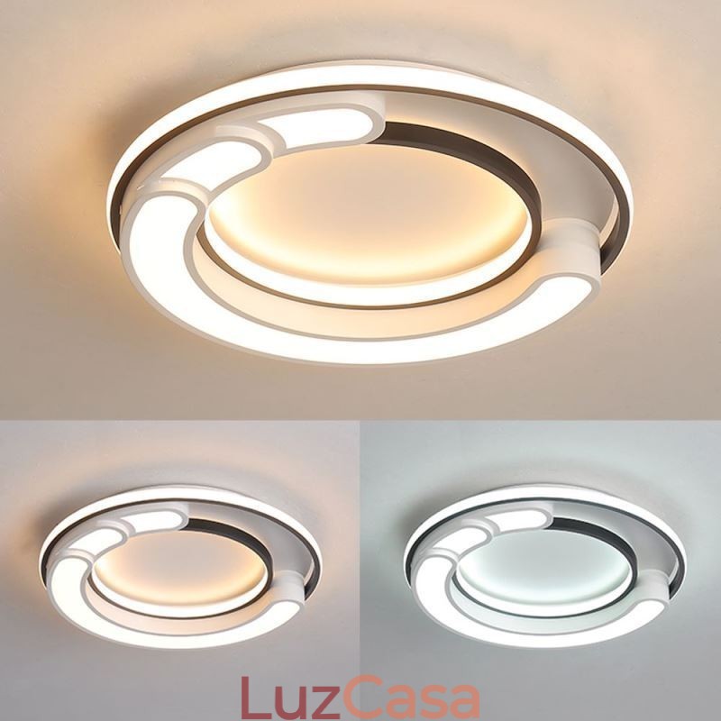 Luminária circular embutida para teto em acrílico