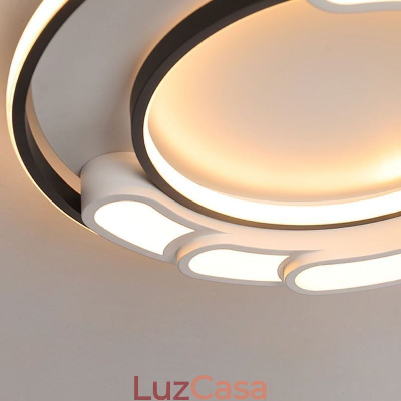 Luminária circular embutida para teto em acrílico