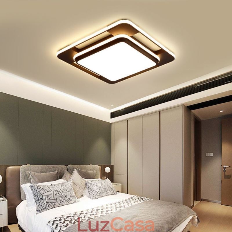 Iluminação de teto quadrada moderna e minimalista embutida