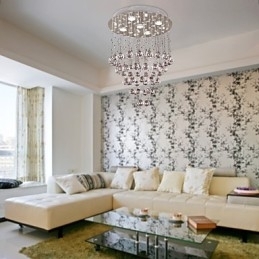 Lustre de Cristal com 5 luzes Design (Cristal K9)