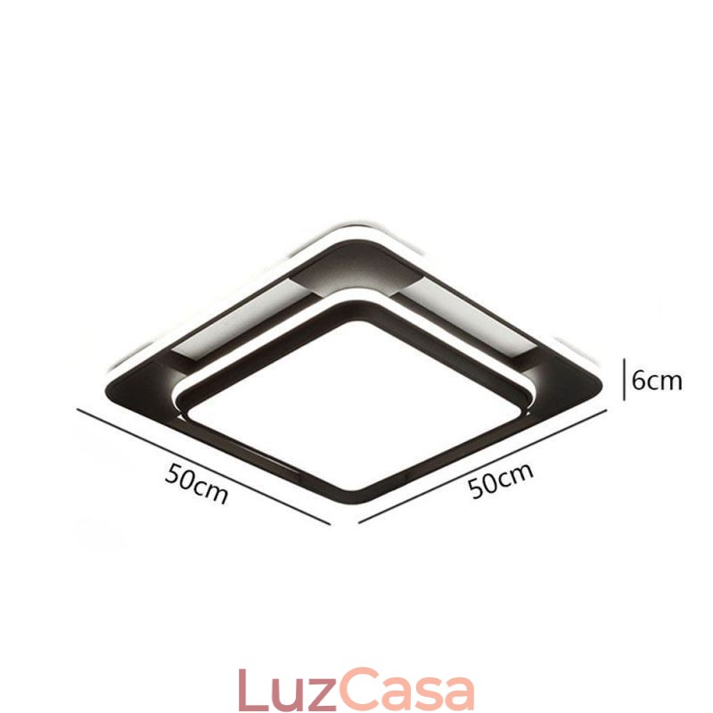 Iluminação de teto quadrada moderna e minimalista embutida
