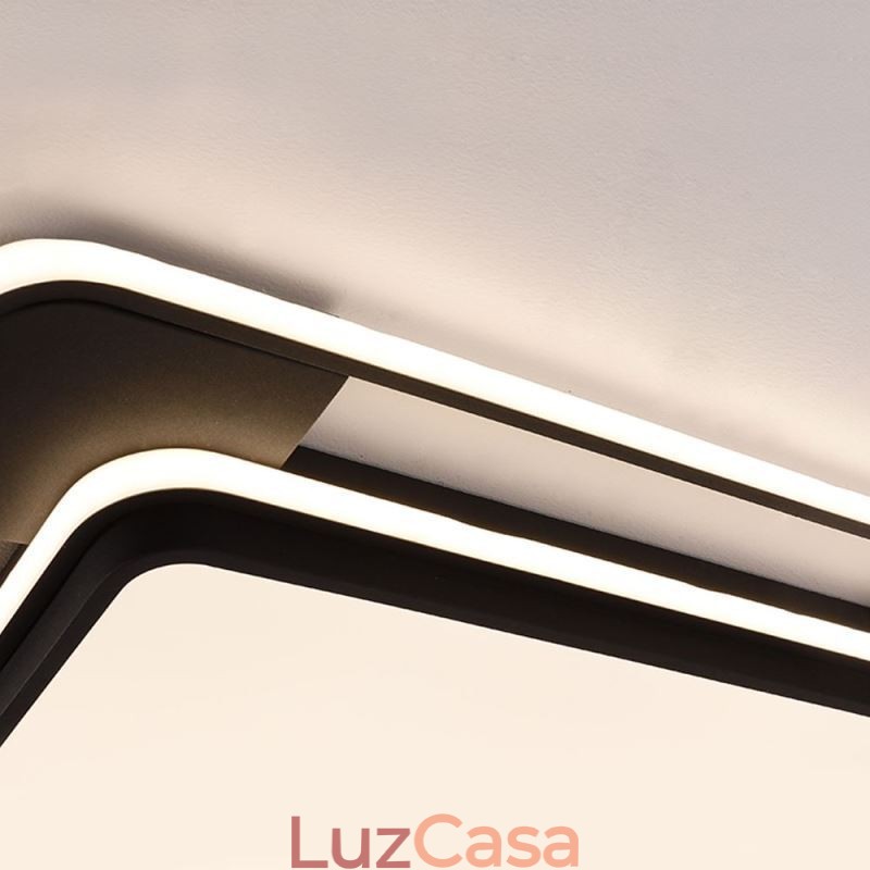 Iluminação de teto quadrada moderna e minimalista embutida