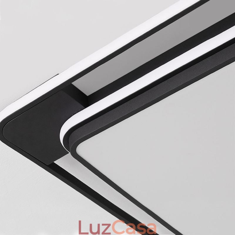 Iluminação de teto quadrada moderna e minimalista embutida