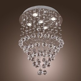 Lustre de Cristal com 5 luzes Design (Cristal K9)
