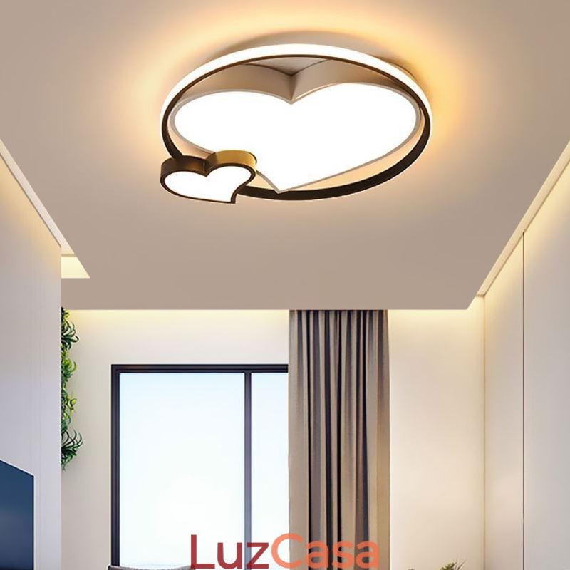 Luminária de teto embutida Double Hearts Iluminação decorativa