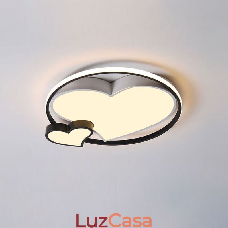 Luminária de teto embutida Double Hearts Iluminação decorativa