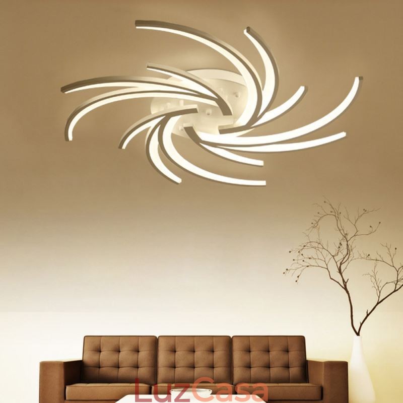 Luminária de teto linear irregular embutida Iluminação moderna