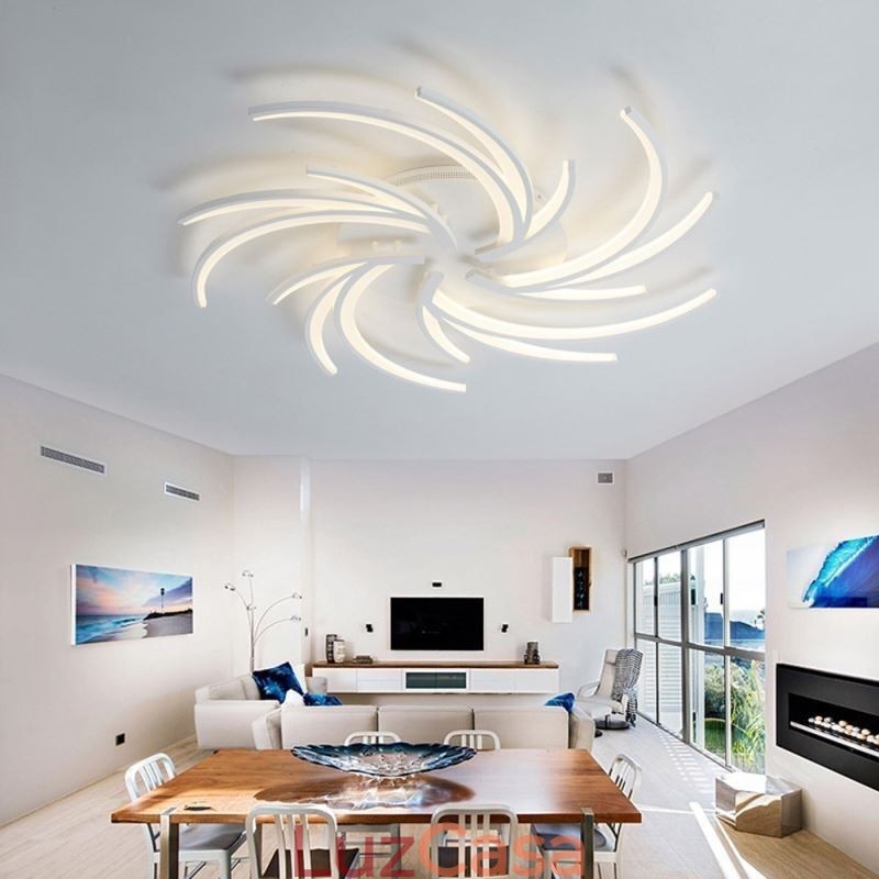 Luminária de teto linear irregular embutida Iluminação moderna
