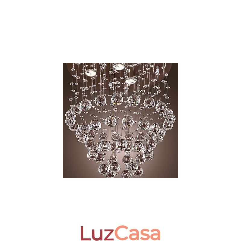 Lustre de Cristal com 5 luzes Design (Cristal K9)