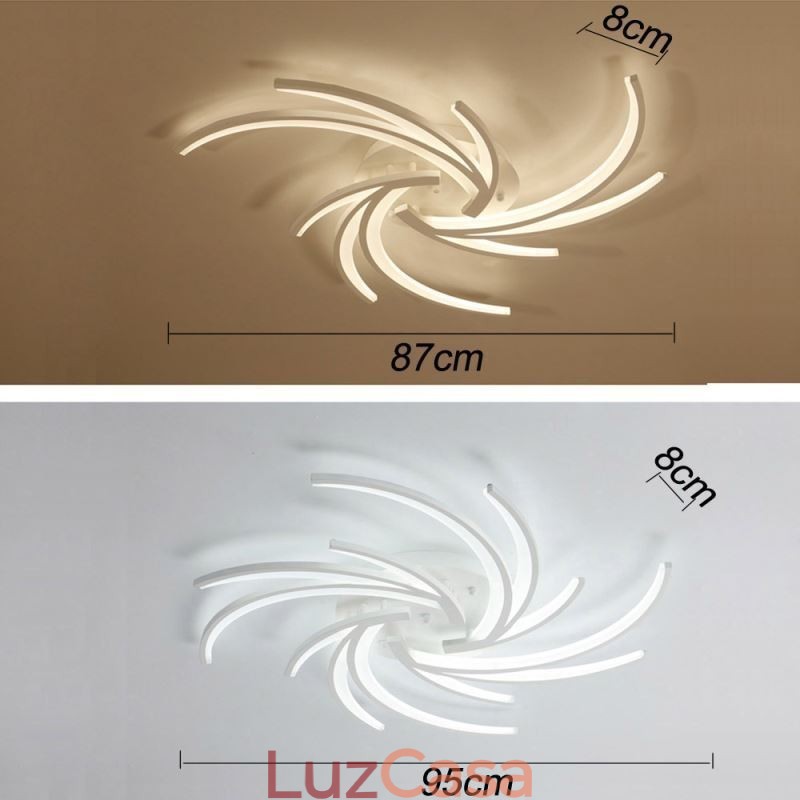 Luminária de teto linear irregular embutida Iluminação moderna