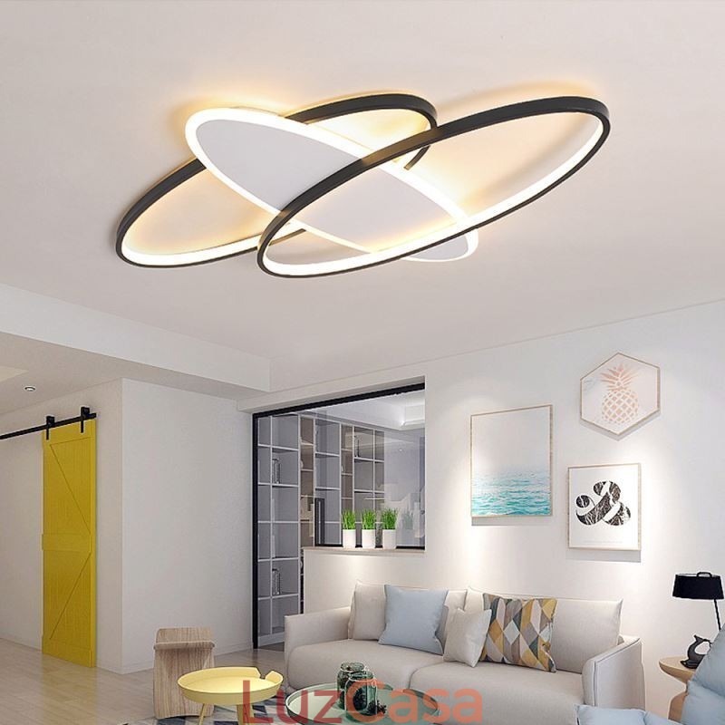 Luminária de teto oval moderna de acrílico embutida