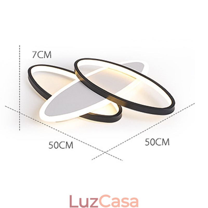 Luminária de teto oval moderna de acrílico embutida