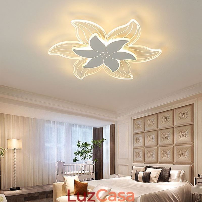 Elegante flor montagem embutida luz de teto iluminação decorativa única
