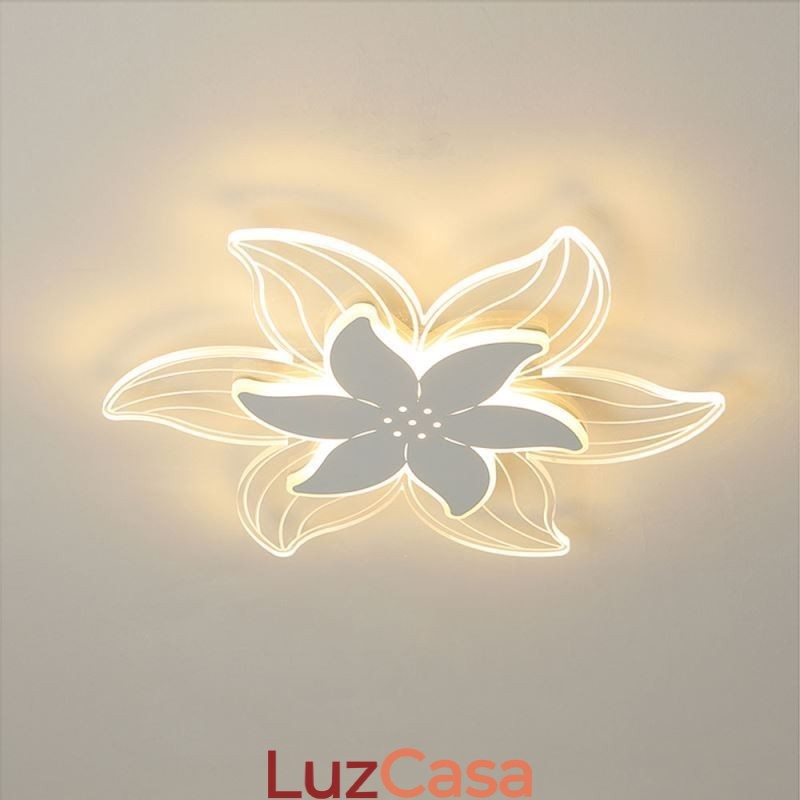Elegante flor montagem embutida luz de teto iluminação decorativa única
