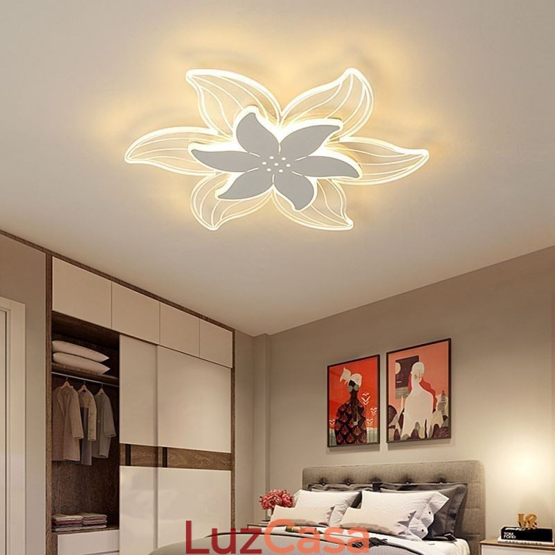 Elegante flor montagem embutida luz de teto iluminação decorativa única