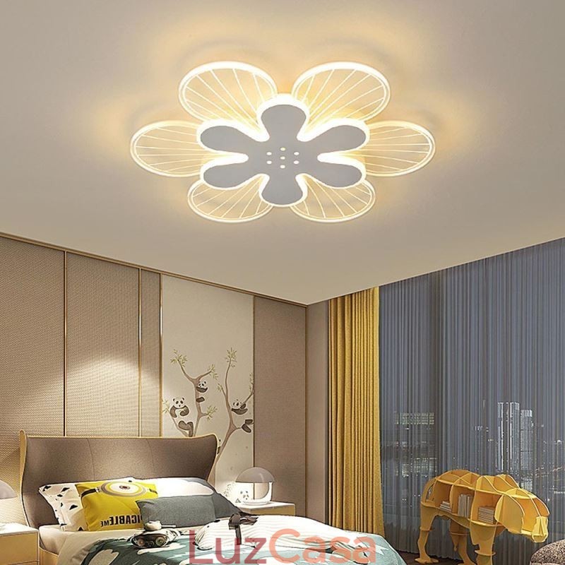 Luminária de teto decorativa moderna com flor bonita e montagem embutida