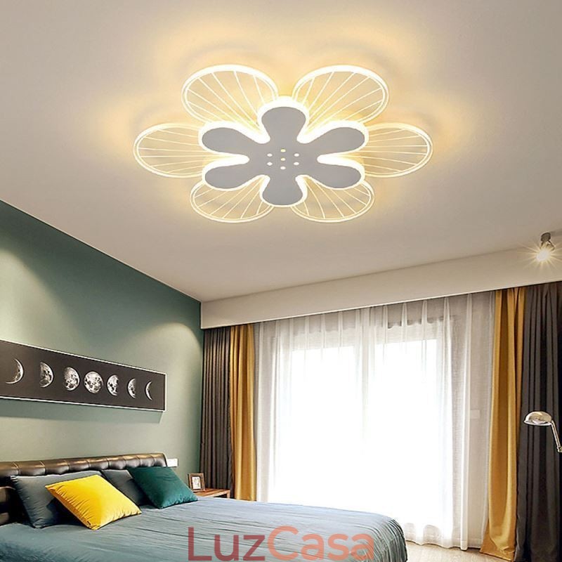 Luminária de teto decorativa moderna com flor bonita e montagem embutida