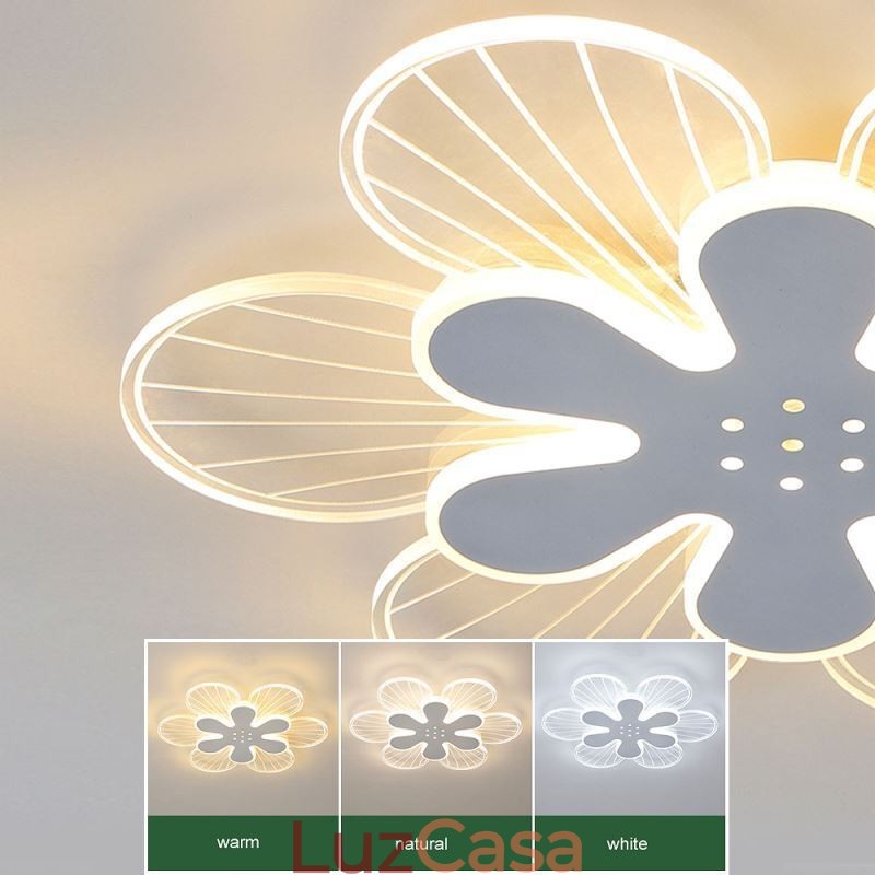 Luminária de teto decorativa moderna com flor bonita e montagem embutida