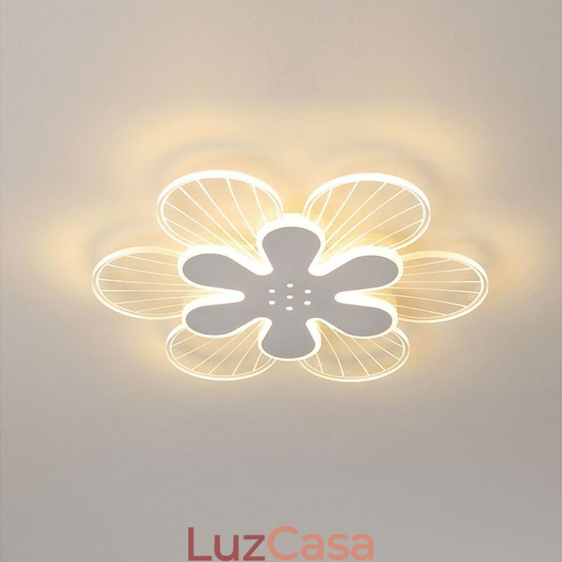 Luminária de teto decorativa moderna com flor bonita e montagem embutida