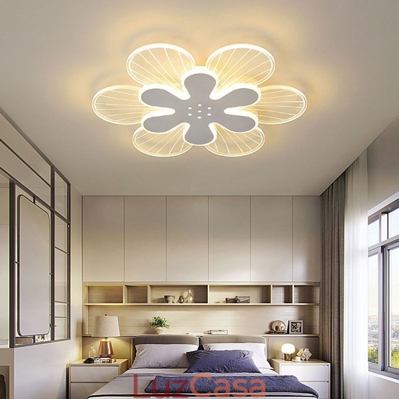 Luminária de teto decorativa moderna com flor bonita e montagem embutida